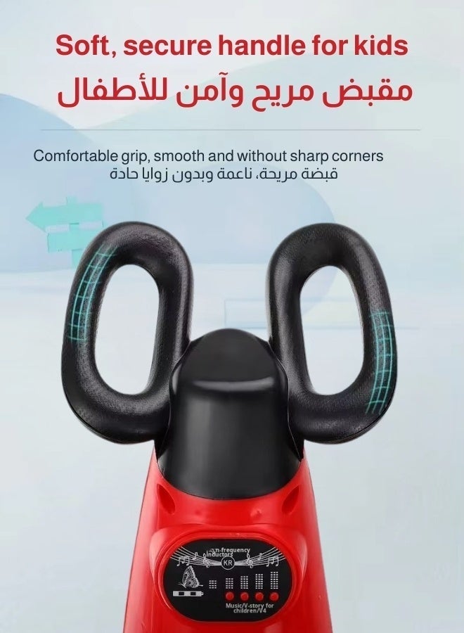 Smart electric scooter for kids 6V, upgraded edition with remote control, 360-degree rotation, music, LED lights, and a comfortable seat - Image 4